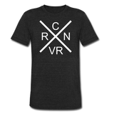 CRNVR - Large Logo - Back Logo - Unisex Tri-Blend T-Shirt - heather black