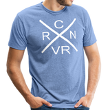 CRNVR - Large Logo - Back Logo - Unisex Tri-Blend T-Shirt - heather Blue